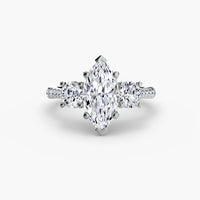 Three-Stone with Pavé Band