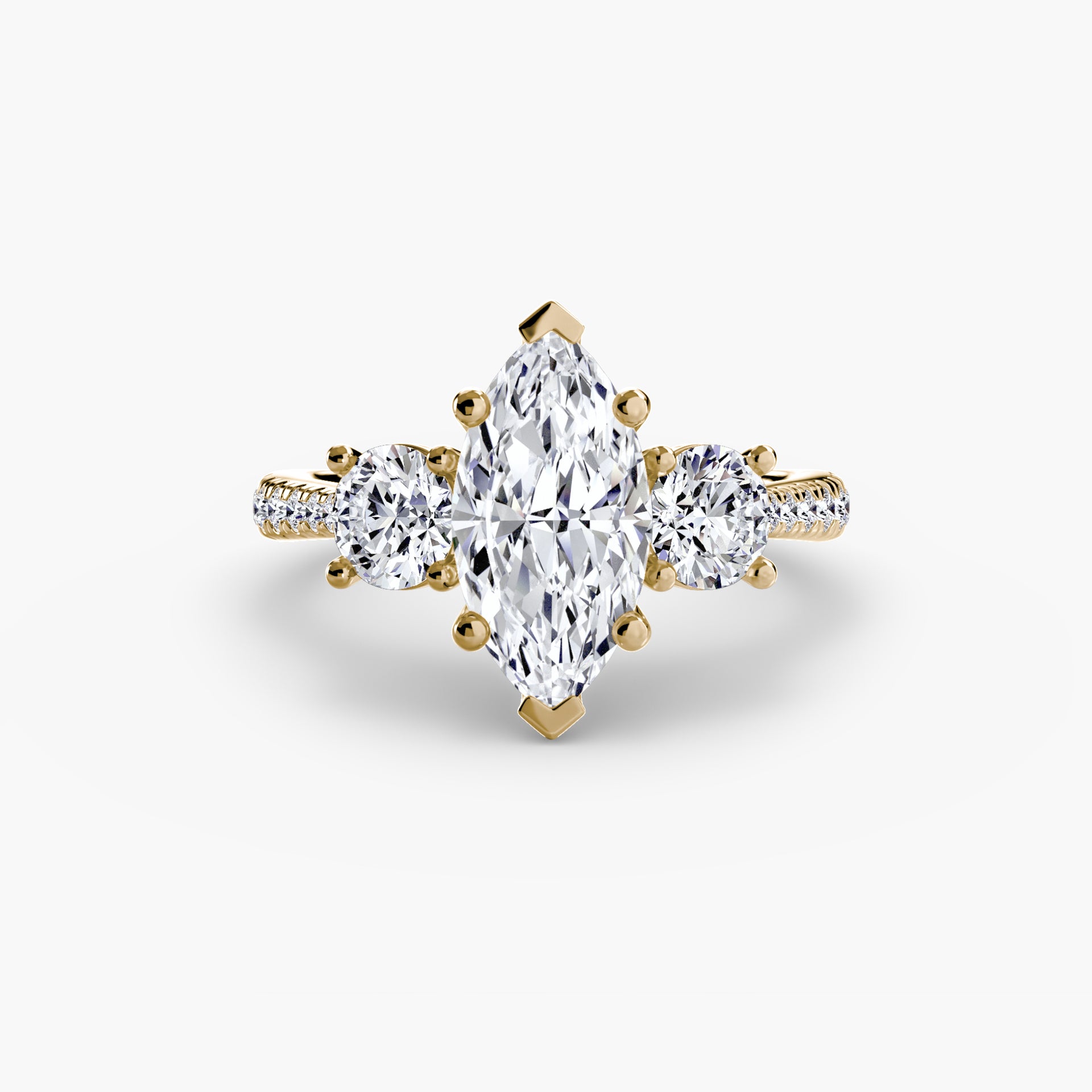Three-Stone with Pavé Band