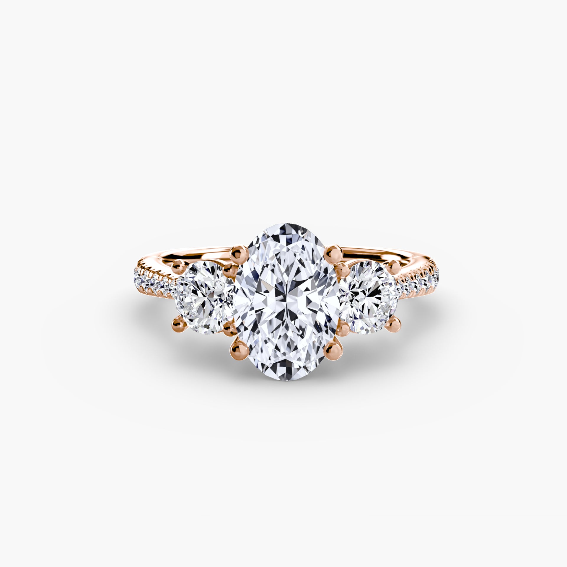 Three-Stone with Pavé Band