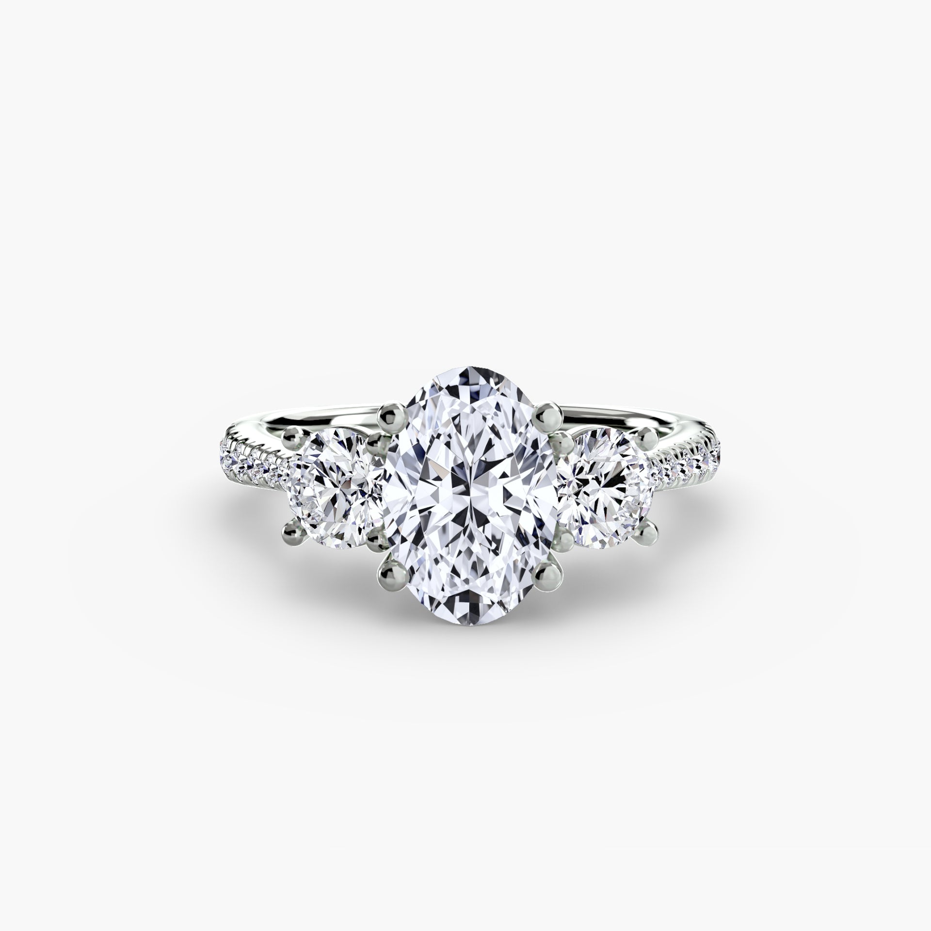 Three-Stone with Pavé Band