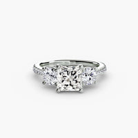 Three-Stone with Pavé Band