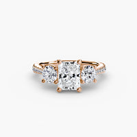Three-Stone with Pavé Band