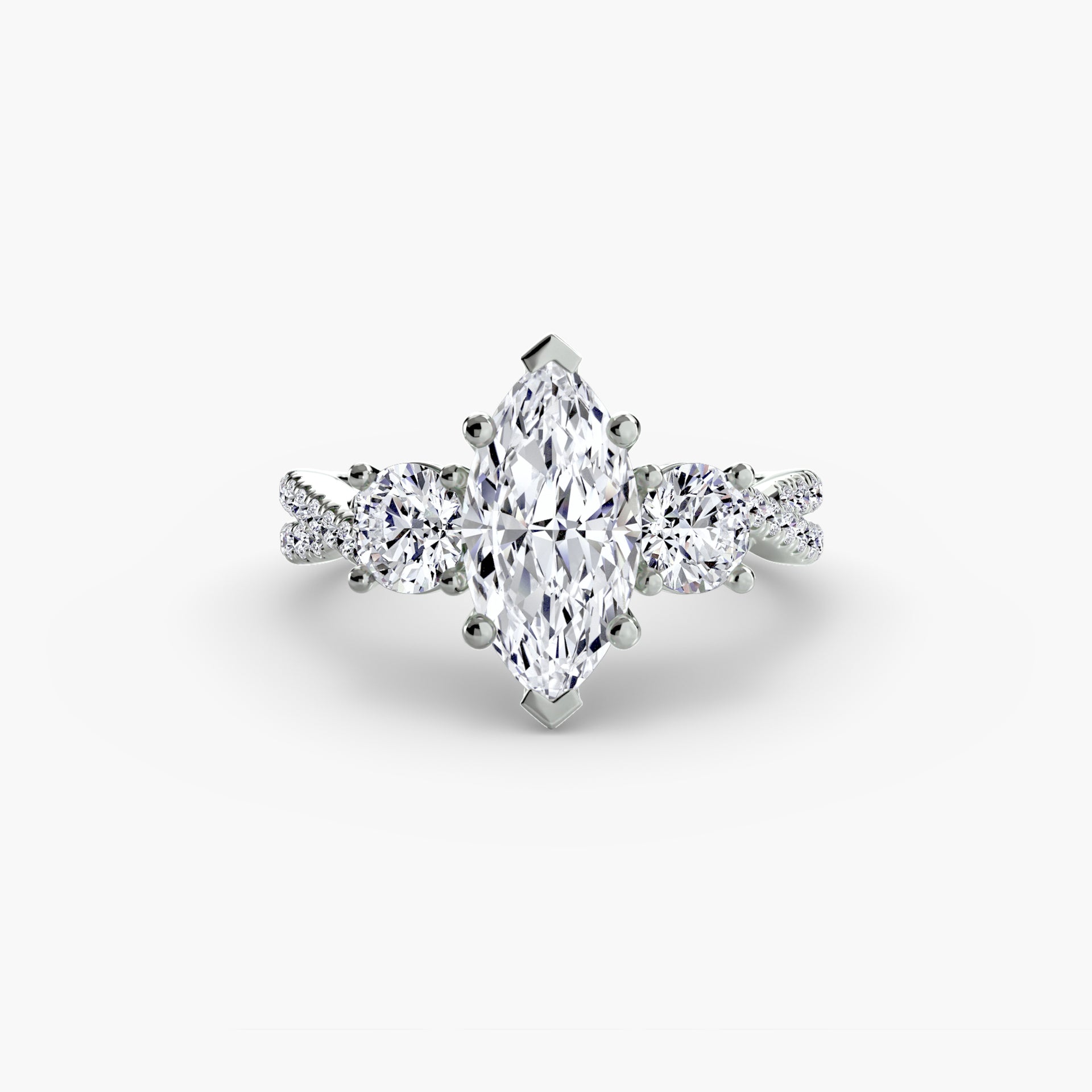 Three-Stone with Pavé Band 2