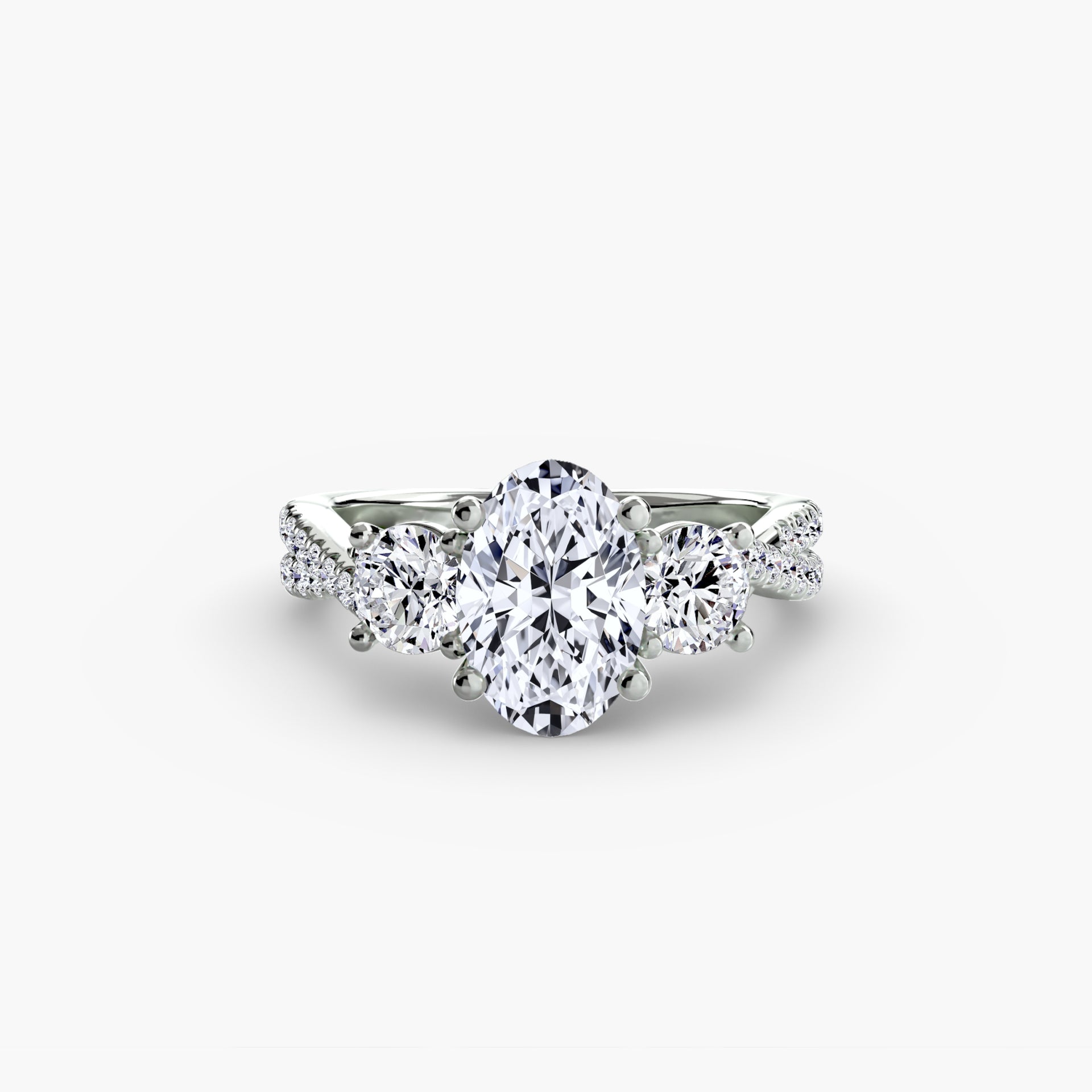 Three-Stone with Pavé Band 2