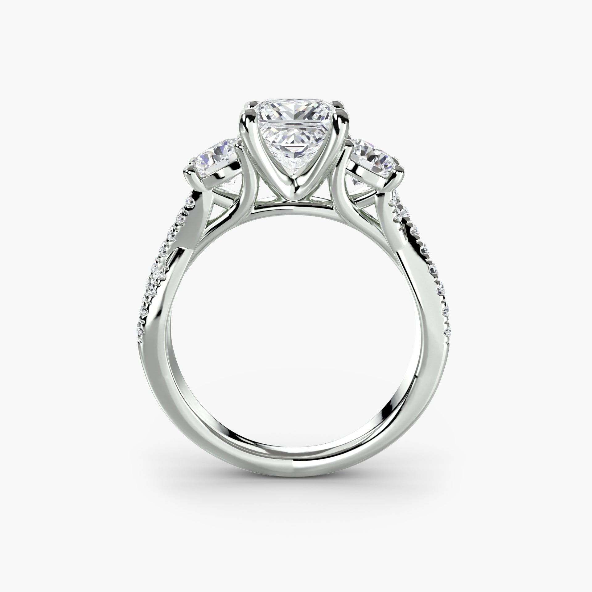 Three-Stone with Pavé Band 2