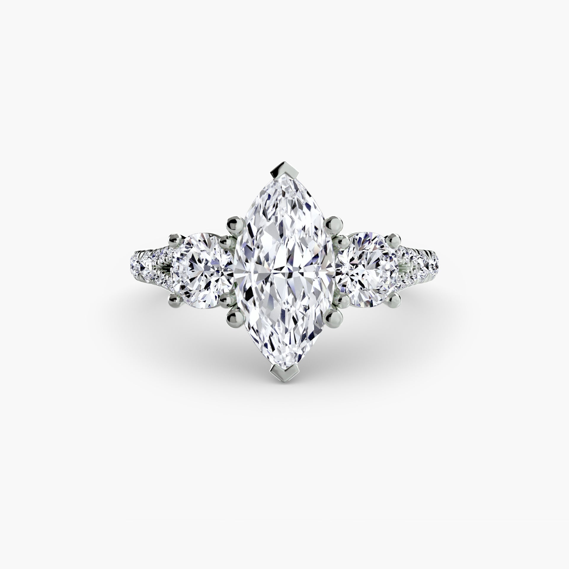 Three-Stone with Pavé Band 3