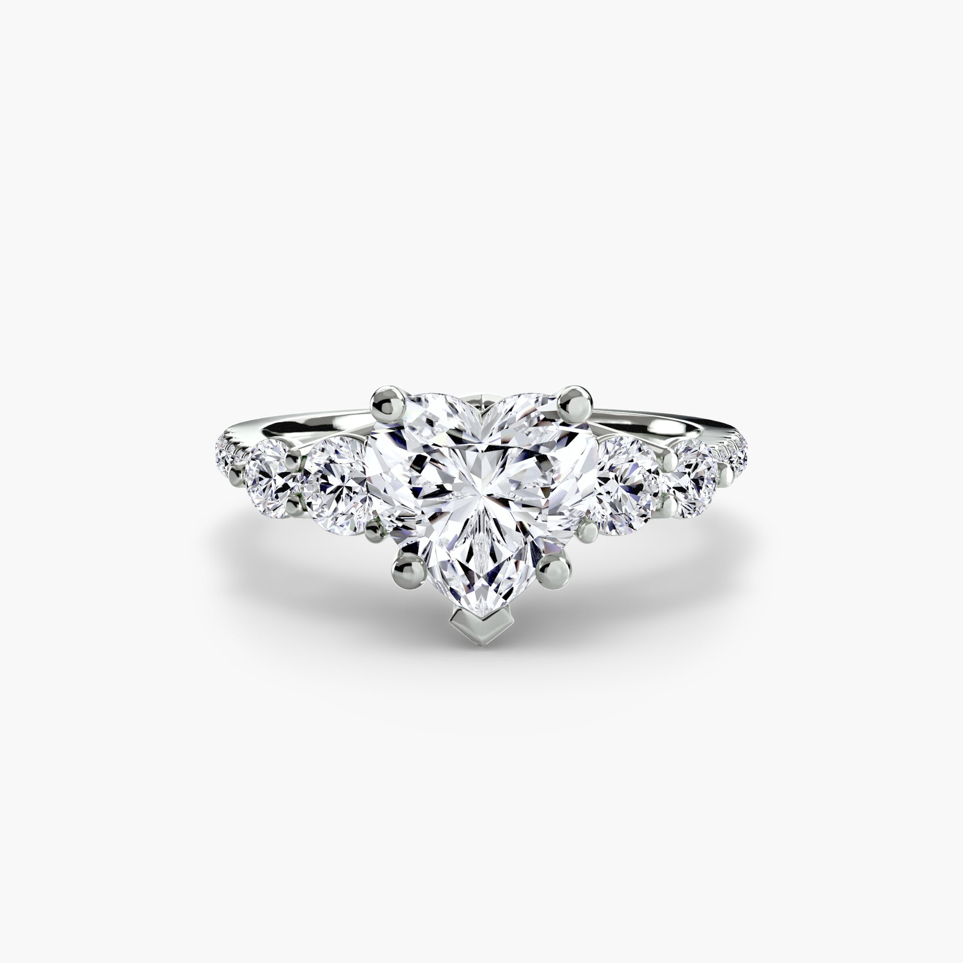 Five Stone Ring with Pavé Band