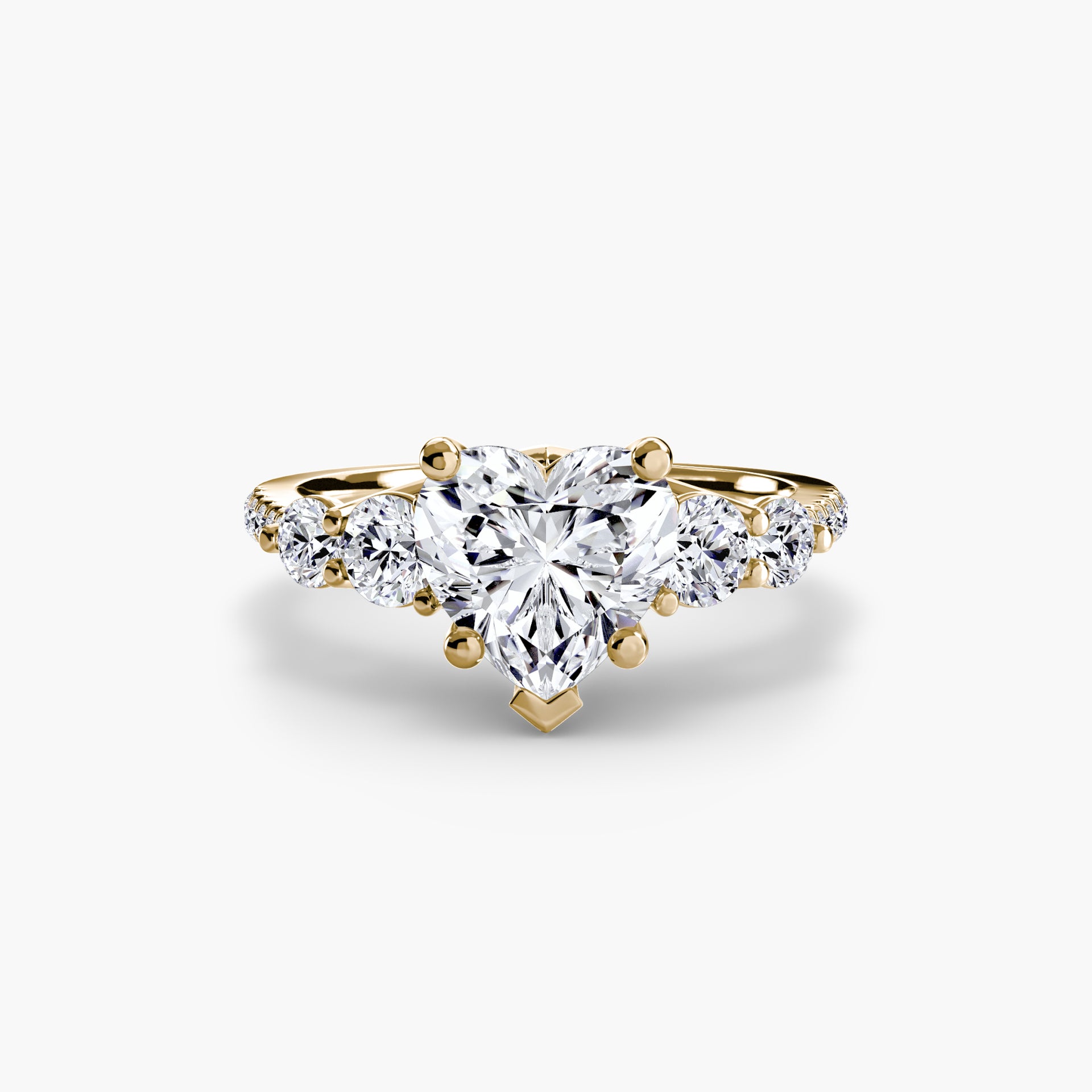 Five Stone Ring with Pavé Band