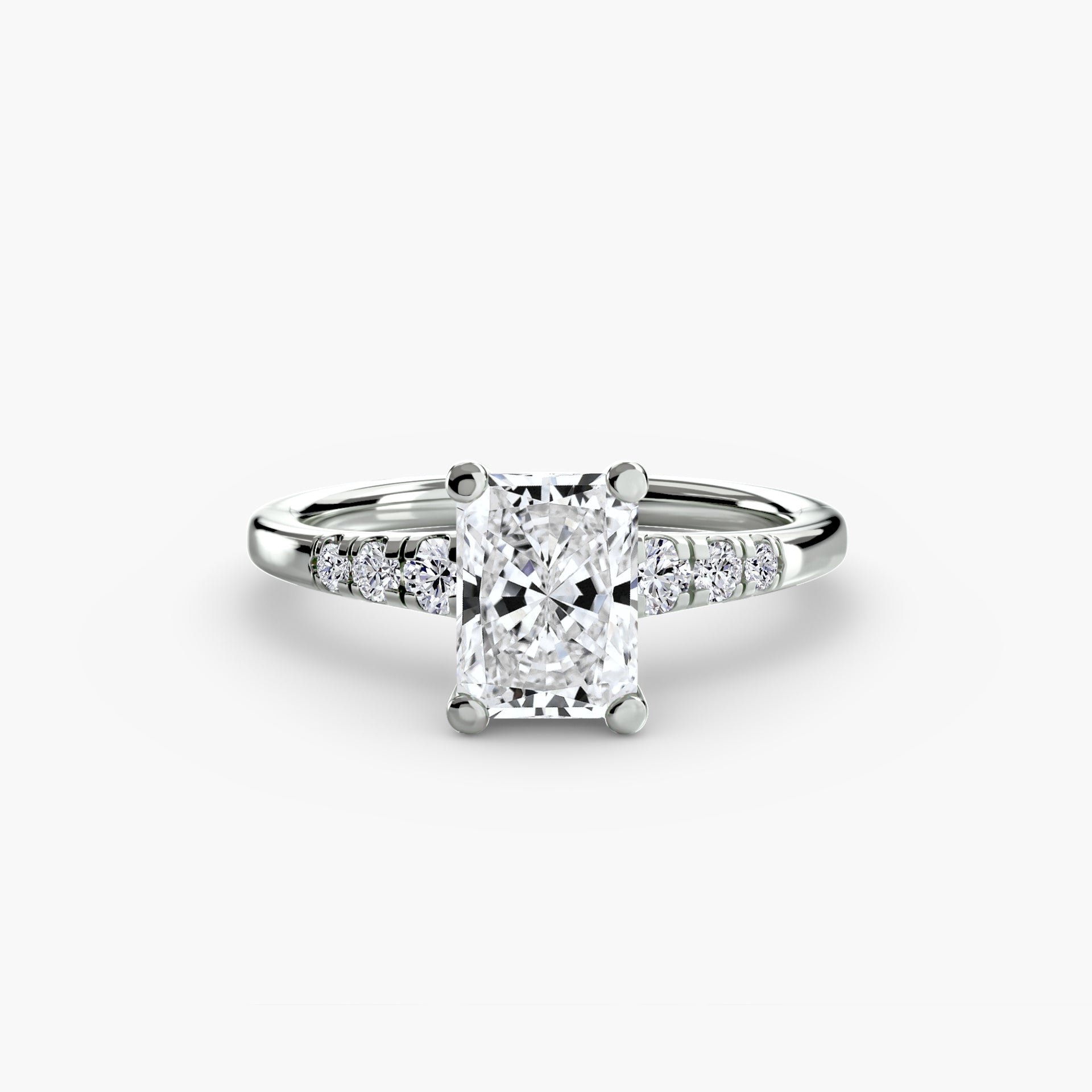 Solitaire with Shoulder Accents