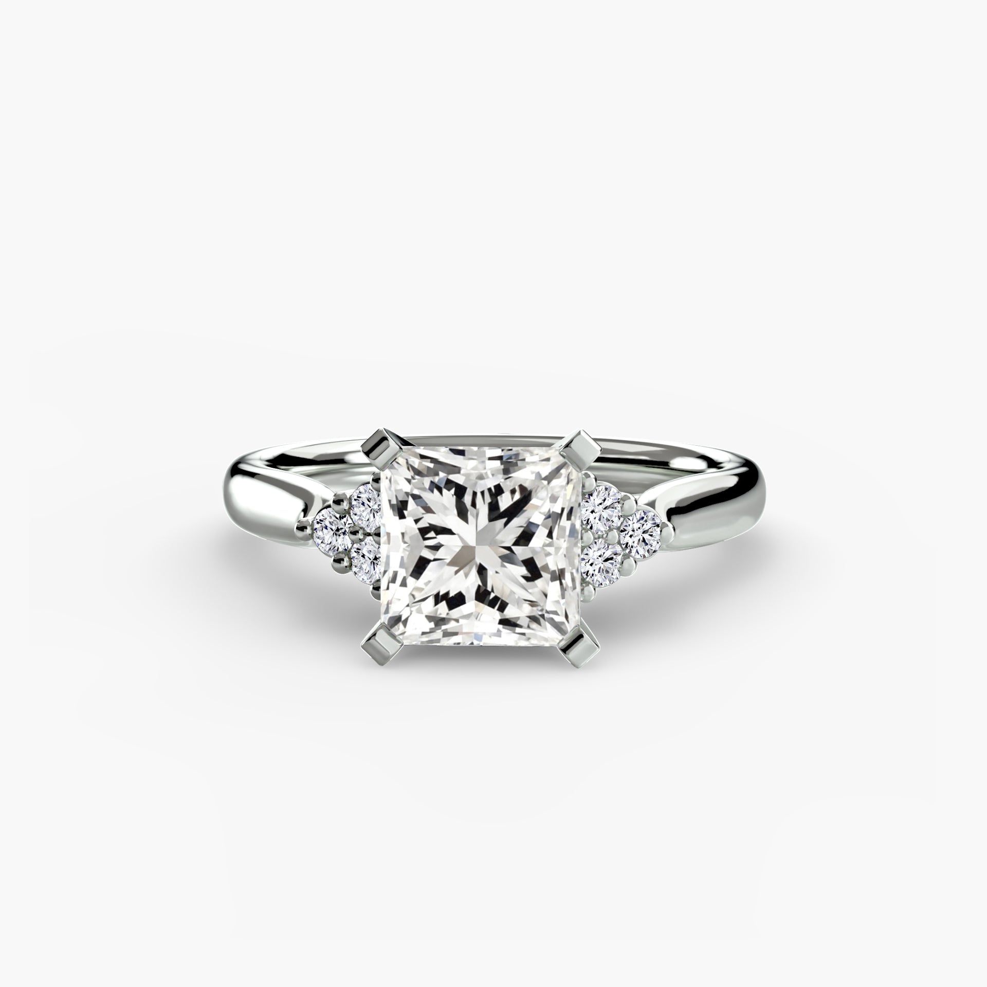 Solitaire with Cluster Shoulders 2