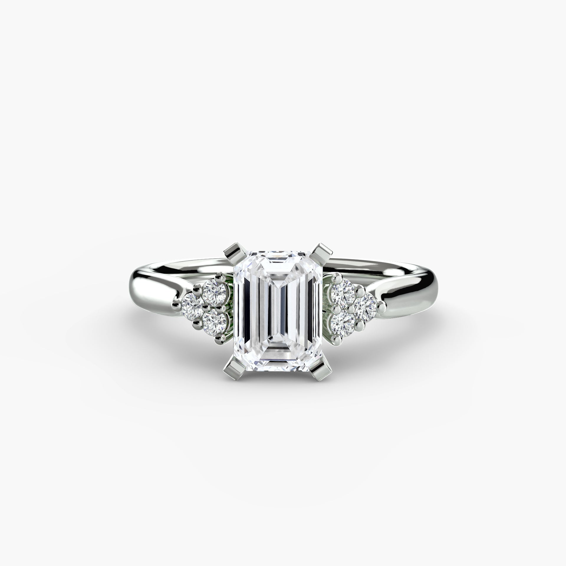 Solitaire with Cluster Shoulders 2