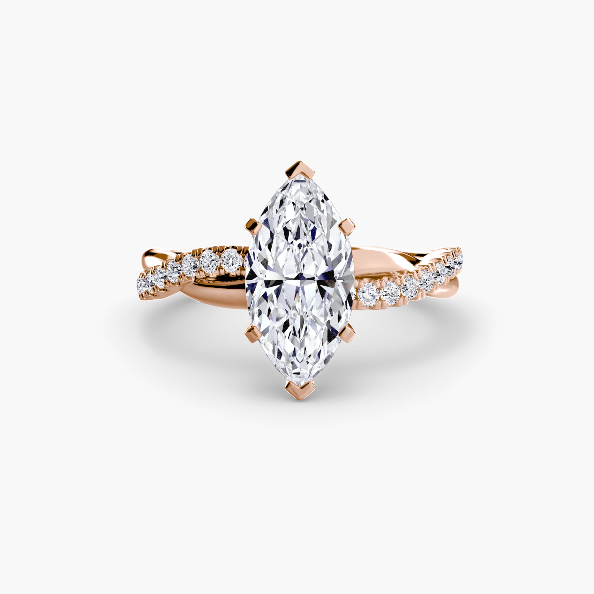 The Emerald Twist Pavé Ring