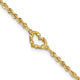 14k Diamond-cut Rope with Heart 11in Anklet