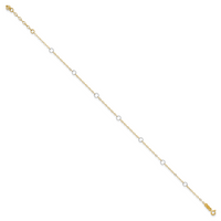 14k Two-Tone Circle 9in Plus 1in ext  Anklet