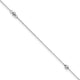 14K White Gold Mirror Beaded 9in Plus 1in ext. Anklet