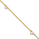 14k Diamond-cut Hearts 9in Plus 1in ext Anklet