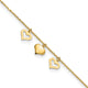 14k 3 Hearts 9in Plus 1in Extension Anklet