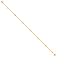 14K Two-tone Fancy 9in Plus 1in Ext Anklet