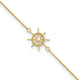 14k Polished Captains Wheel 9in Plus 1in. Ext. Anklet