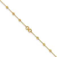 14K Infinity Symbol 10in Plus 1in ext. Anklet