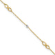 14K Two-Tone Diamond-cut Beads and Infinity 10in Plus 1in ext. Anklet