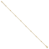14K Polished Infinity 9in Plus 1in ext Anklet