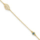 14k Leaf and Glass Eye Bead 9in Plus 1in Ext  Anklet