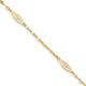 14K Polished Fancy Filigree Link 9in Plus 1 in ext. Anklet