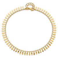 14K Polished Fancy 9in Plus 1 in ext. Anklet