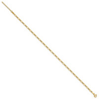14K Polished Fancy Link 9in Plus 1in extension Anklet