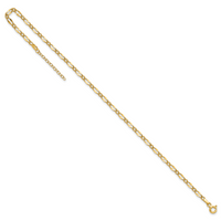 14K Polished Fancy Link 9in Plus 1in extension Anklet
