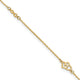 14k Polished Hearts and Infinity 9in Plus 1in ext. Anklet
