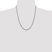 14k White Gold 3.35mm Semi-Solid Curb Chain
