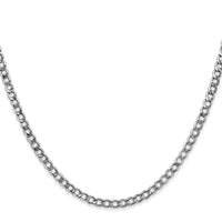14k White Gold 3.35mm Semi-Solid Curb Chain