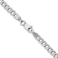 14k White Gold 3.35mm Semi-Solid Curb Chain