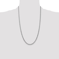 14k White Gold 3.35mm Semi-Solid Curb Chain