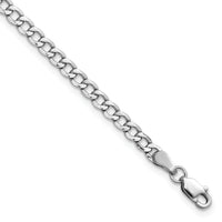 14k White Gold 3.35mm Semi-Solid Curb Chain
