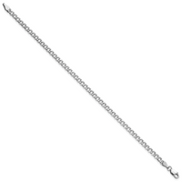 14k White Gold 3.35mm Semi-Solid Curb Chain Anklet