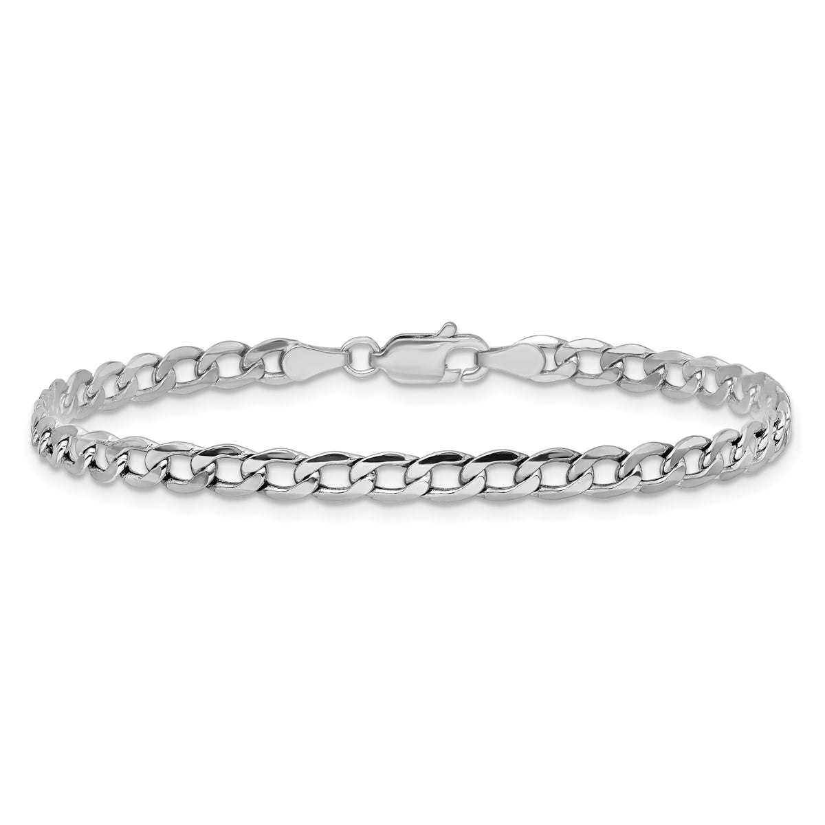 14k White Gold 3.35mm Semi-Solid Curb Chain Anklet