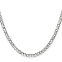 14k White Gold 4.3mm Semi-Solid Curb Chain