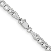 14k White Gold 4.3mm Semi-Solid Curb Chain