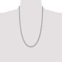 14k White Gold 4.3mm Semi-Solid Curb Chain