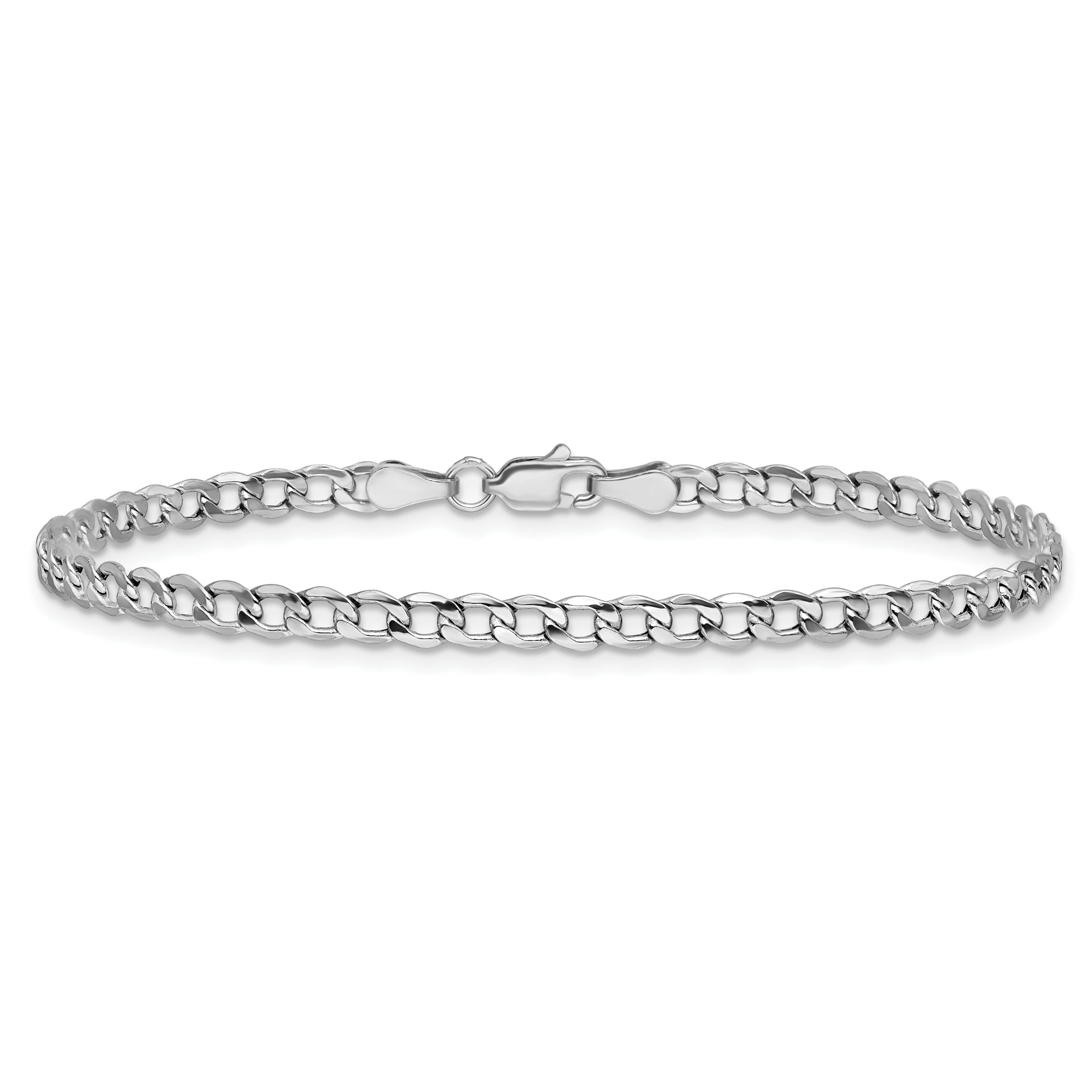 14k White Gold 4.3mm Semi-Solid Curb Chain