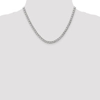 14k White Gold 5.25mm Semi-Solid Curb Chain