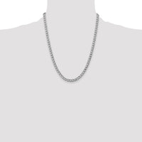 14k White Gold 5.25mm Semi-Solid Curb Chain