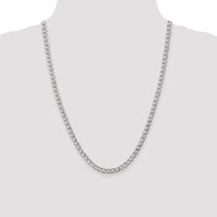 14k White Gold 5.25mm Semi-Solid Curb Chain