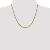 14k 3.35mm Semi-Solid Curb Chain