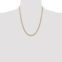 14k 3.35mm Semi-Solid Curb Chain
