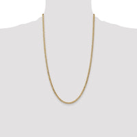 14k 3.35mm Semi-Solid Curb Chain