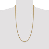 14k 3.35mm Semi-Solid Curb Chain